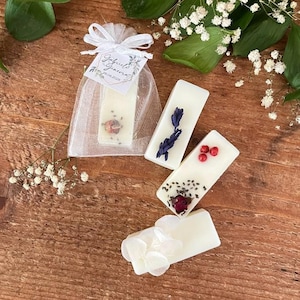 Segnaposto, blocchetto di cera profumata da fondere, profuma biancheria, fiori, rosa, Cera di soia, Tart botaniche, ortensia, lavanda
