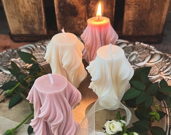 Voile soy wax candle, colored veil candle, wedding favor, personalized favors, handcrafted candles, wedding ideas, candle