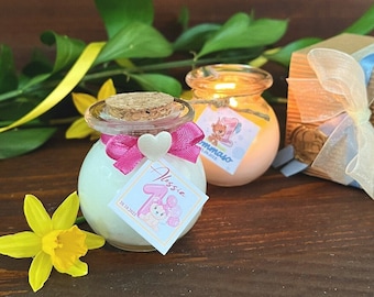 First birthday candle, 1 Year Party, Baby party, Scented soy wax candle, Boy, Girl, Guest gift,