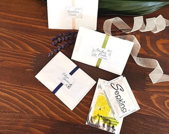 Scented refreshing wipe, wet wipes for ceremonies, moist towelettes, guest wipes, summer wedding, party wedding, outdoor, wet naps, napkins