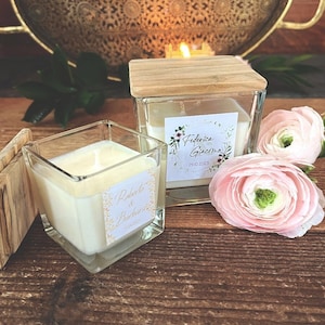Candela bomboniera, Matrimonio primavera, Idea regalo ospiti, Bomboniere profumate, Floreale, Tema fiori, Nozze, Candele botaniche, cera