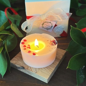Candela in cera profumata, bomboniera laurea, Candelina botanica, Cera di soia, idea regalo ospiti, laureanda, laureando, Festa , Cerimonia
