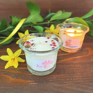 Baby Segnaposto primo compleanno candela Bloom, boccioli rosa, Candela botanica, Cadeau 1 anno, candelina floreale, regalino nascita