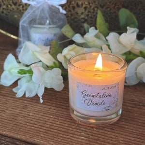 Segnaposto candelina Tiny, Etichetta personalizzata, Candela profumata matrimonio, Tavolo sposi, Segnaposti, Cena nuziale, Regalino ospiti