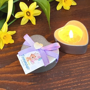 Segnaposto Candelina Baby Sweeties, Primo Compleanno, Scatolina cuore metallo, Candela profumata, Segnaposti, 1 anno, bimba bimbo, boy, girl