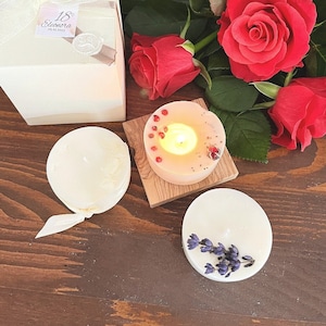 Candela in cera profumata, bomboniera compleanno, Candelina botanica, Cera di soia, candela regalo, 18 anni, Candela romantica, Diciottesimo