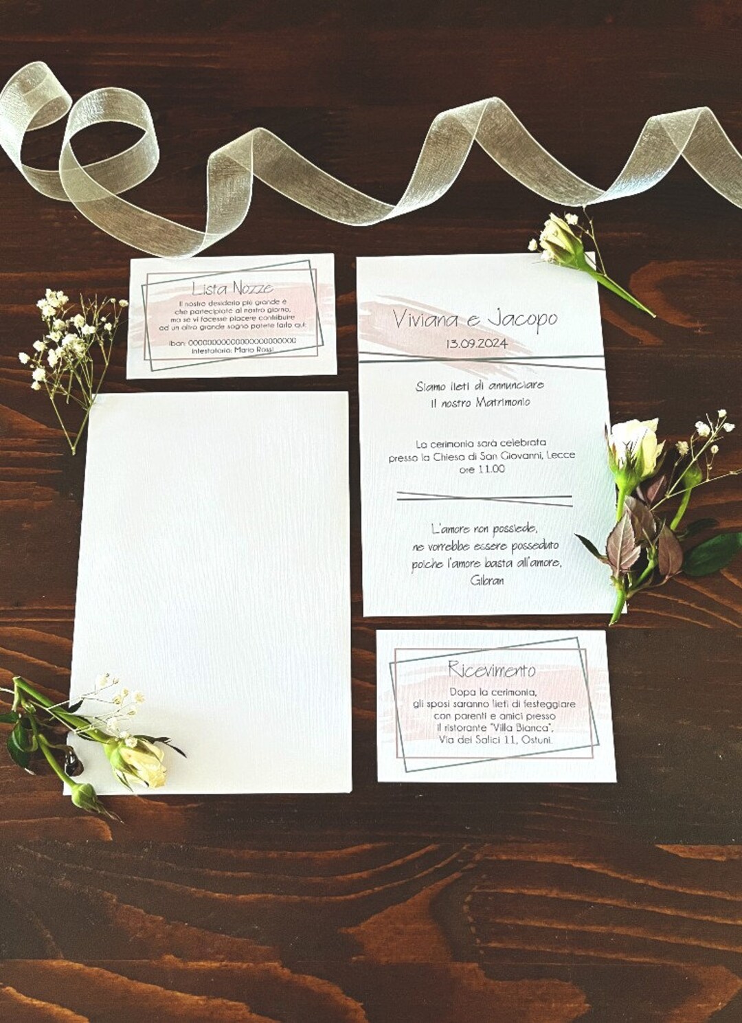 Partecipazione matrimonio, invito motivo lineare, carta lino