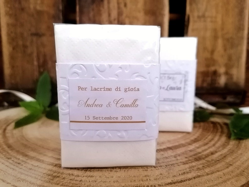 50 Porta Fazzoletti Per Matrimonio - Con Scritta 'Solo Per Lacrime Di Gioia', Con Biadesivo