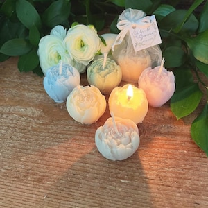 Candelina Segnaposto bocciolo, Candela fiore matrimonio, Cadeau invitati, Fiore di loto, Promessa, Segnaposti anniversario, peonia cera