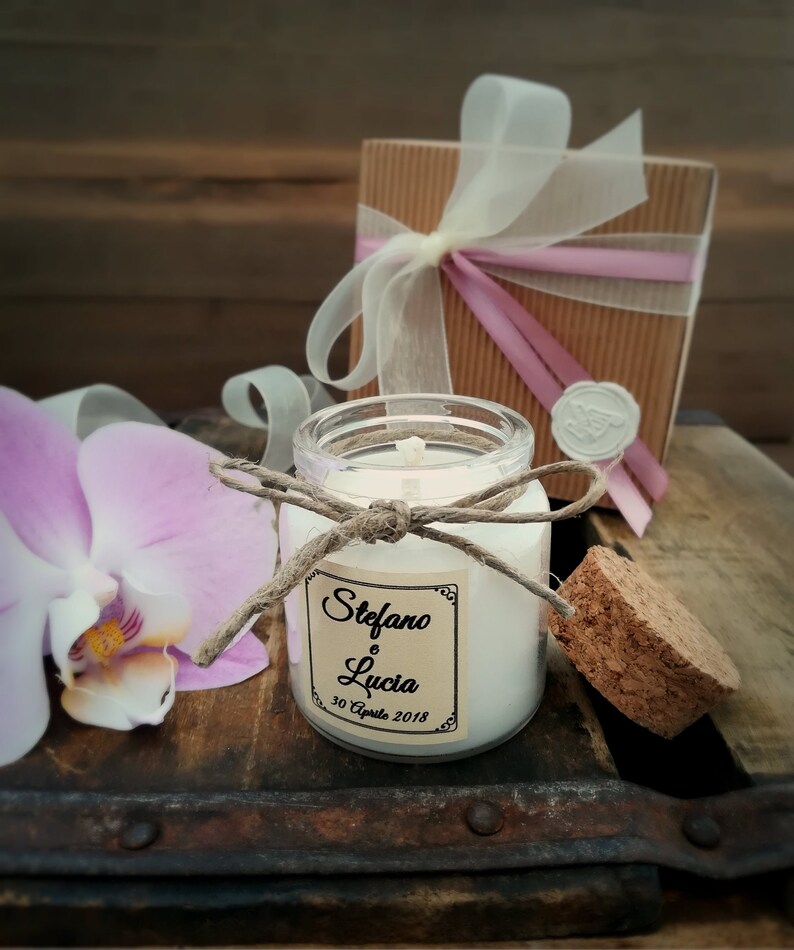 Country Wedding Favor Lid Cork Candle 2oz Wedding Favors Etsy