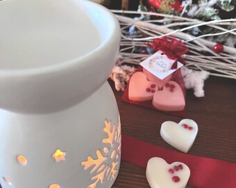 Bruciaessenze In Ceramica A Forma Di Fiocco Di Neve - Per Cera Profumata, Olio O Acqua