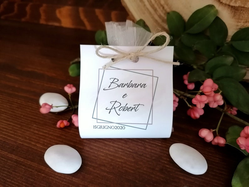 Wedding in Italy Almond confetti Wedding bag Bag confetti Ceremony Event Thank you guest Country chic Bridal shower Confettata
