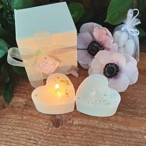 Candelina cuore, Precioso Glam, cera profumata, bomboniera matrimonio, Regalo ospiti cerimonia, Legno ulivo, Naked, glitter dorati, argento