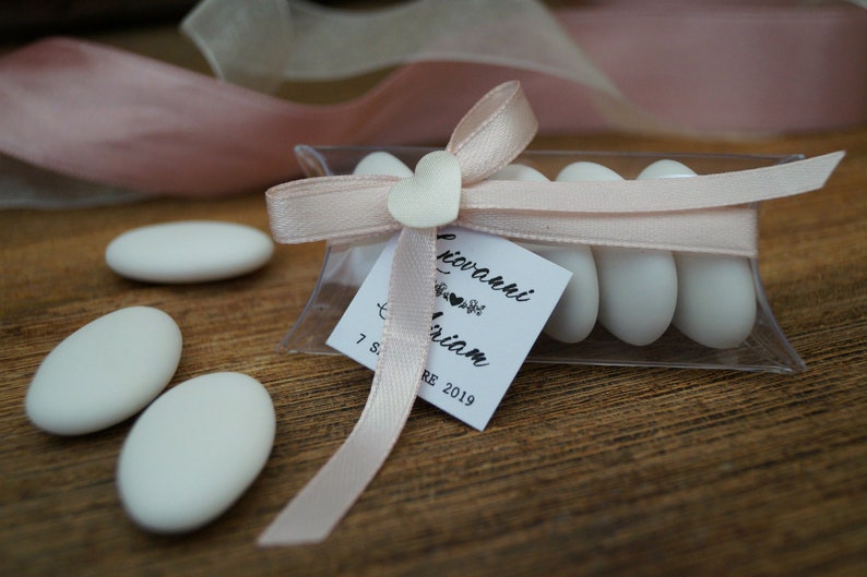Almond confetti Ceremony tag birth it/'s a boy Wedding confetti Confettata baby shower transparent box baptism party it/'s a girl