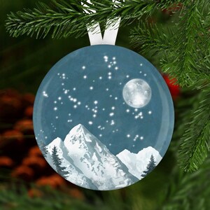 Mountain Christmas Ornament, Hiking Ornament Secret Santa Gift, Stocking Stuffer,  Christmas Ornament,