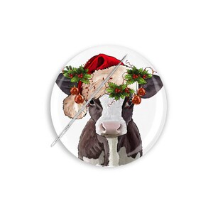 Needle Minder, Needle Keeper, Cow Needle Minder, Cross Stitch Needle Minder, Farmhouse Needle Minder, Christmas Needle Minder