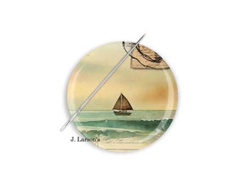 Ocean Needle Minder, Beach Needle Minder, Tropical Needle Magnet, Beach Cross Stitch, Tropical Needle Minder, Sailboat Needle Minder