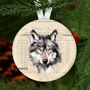 Wolf Christmas Ornament, Secret Santa Gift, Stocking Stuffer, Christmas Ornament, Wolf Ornament, Wolf gift