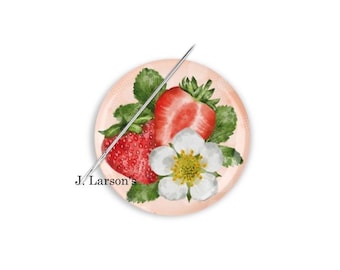 Needle Minder, Needle Keeper, Strawberry Needle Minder, Cross Stitch Needle Minder, Strawberry Needle Nanny,