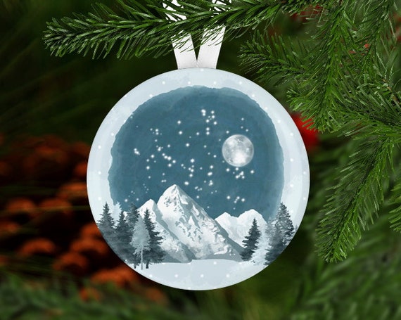 mountain christmas ornaments