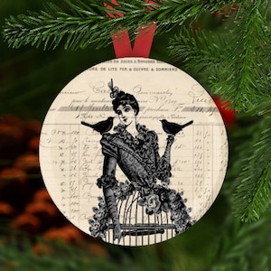 Women Christmas Ornament, Steampunk Ornament, Steampunk Gift, Christmas Ornament, Women Secret Santa