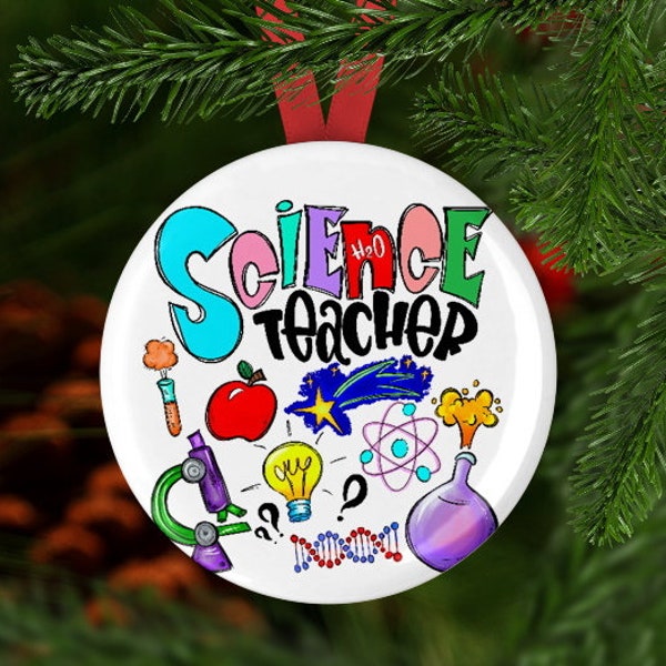 Science Teacher Ornament, Science Teacher Ornament Gift, Teacher Gift, Teacher Secret Santa Gift, Gift For Teacher