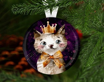 Cat Christmas Ornament, Cat Ornament Secret Santa Gift, Stocking Stuffer, Cat Ornament