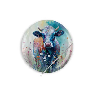 Needle Minder, Needle Keeper, Cow Needle Minder, Cross Stitch Needle Minder, Farmhouse Needle Minder, Christmas Needle Minder