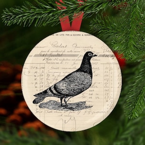 Pigeon Ornament, Pigeon Christmas Ornament, Pigeon Gift, Bird Christmas Ornament, Secret Santa, Stocking Stuffer