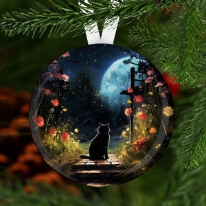 Cat Christmas Ornament, Secret Santa Gift, Black Cat Ornament, Stocking Stuffer, Christmas Ornament, Cat Ornament, Cat Gift