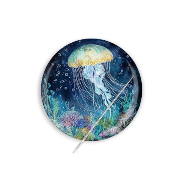 Ocean Needle Minder, Jellyfish Needle Minder, Jellyfish Cross Stitch Needle Minder,