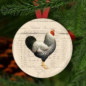 Rooster Christmas Ornament, Secret Santa, Stocking Stuffer, Rooster Ornament, Rooster Gift, Rooster Stocking Stuffer,