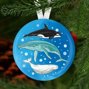 Whale Christmas Ornament, Secret Santa, Stocking Stuffer, Christmas Ornament, Whale Gift