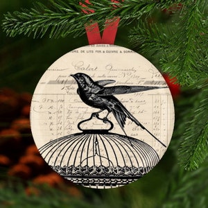 Raven Ornament, Raven Christmas Ornament, Raven Gift, Bird Christmas Ornament, Secret Santa, Stocking Stuffer