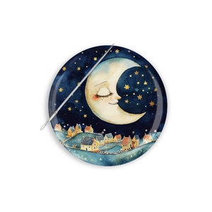 Needle Minder, Needle Keeper, Moon Needle Minder, Cross Stitch Needle Minder, Moon Cross Stitch