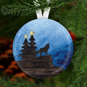 Wolf Christmas Ornament, Secret Santa Gift, Stocking Stuffer, Christmas Ornament, Wolf Ornament, Wolf gift