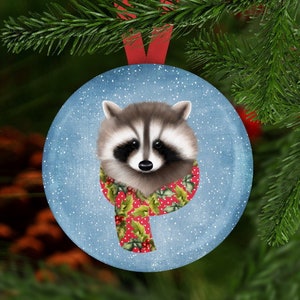 Raccoon Christmas Ornament, Secret Santa Gift, Stocking Stuffer,  Raccoon Christmas Ornament, Raccoon Gift