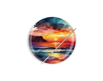 Ocean Needle Minder, Beach Needle Minder, Tropical Needle Magnet, Beach Cross Stitch, Tropical Needle Minder