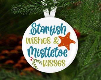 Flamingo Christmas Ornament, Secret Santa, Stocking Stuffer, Ocean Christmas Ornament, Coastal Christmas Ornament, Beach Ornament