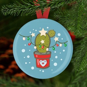 Cactus Christmas Ornament, Cactus Christmas Ornament, Secret Santa, Stocking Stuffer,  Cactus Ornament,  Gift