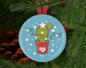 Cactus Christmas Ornament, Cactus Christmas Ornament, Secret Santa, Stocking Stuffer,  Cactus Ornament,  Gift