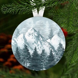 Mountain Christmas Ornament, Hiking Ornament Secret Santa Gift, Stocking Stuffer, Christmas Ornament,
