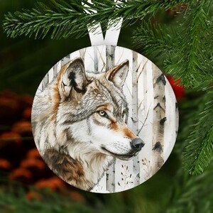 Wolf Christmas Ornament, Secret Santa Gift, Stocking Stuffer, Christmas Ornament, Wolf Ornament, Wolf gift