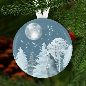 Wolf Christmas Ornament, Secret Santa Gift, Stocking Stuffer, Christmas Ornament, Wolf Ornament, Wolf gift