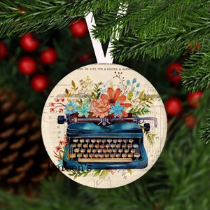 Typewriter Ornament, Typewriter Christmas Ornament, Writer Gift, Writer Ornament, Secret Santa, Writer Christmas Ornament