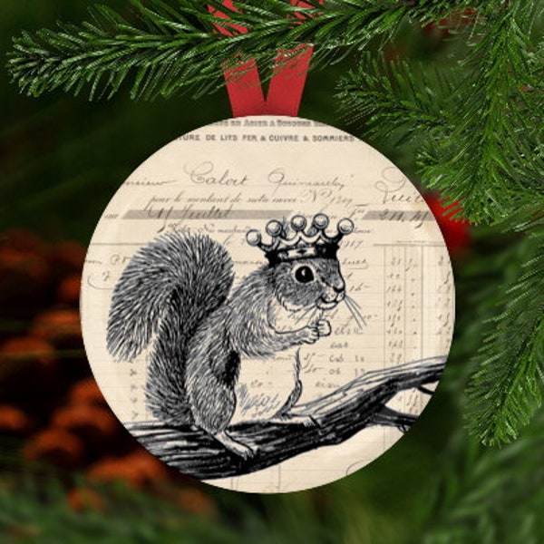 Squirrel Ornament, Squirrel Christmas Ornament, Squirrel Gift, Christmas Ornament,