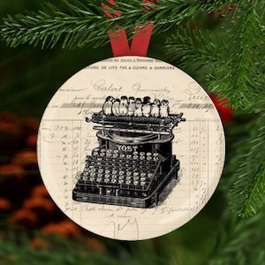 Typewriter Ornament, Typewriter Christmas Ornament, Writer Christmas Ornament, Gift for Writer, Typewriter