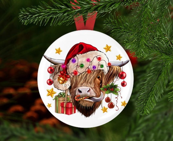 Highland Cow Christmas Ornament Secret Santa Gift Stocking - Etsy