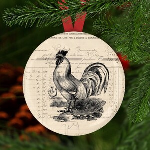 Rooster Christmas Ornament, Secret Santa, Stocking Stuffer, Rooster Ornament, Rooster Gift, Rooster Stocking Stuffer,