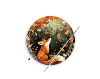 Fox Needle Minder, Needle Keeper, Needle Minder, Cross Stitch Needle Minder, Fox Needle Nanny, Fox Cross Stitch Accessory, Fall Needle Minde